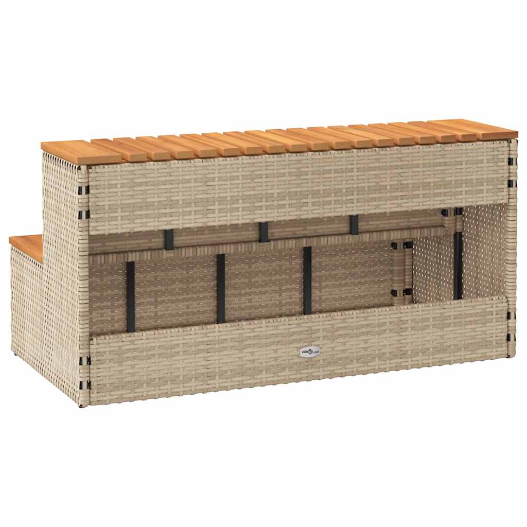 Bordo per Vasca Idromassaggio Beige Polyrattan&Massello Acacia - homemem39