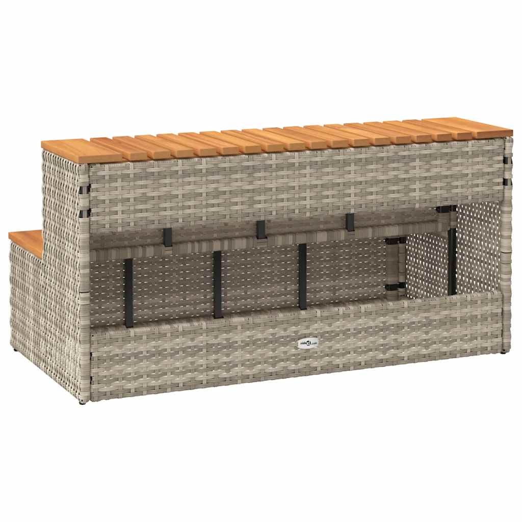 Bordo per Vasca Idromassaggio Grigio Polyrattan&Massello Acacia | homemem39