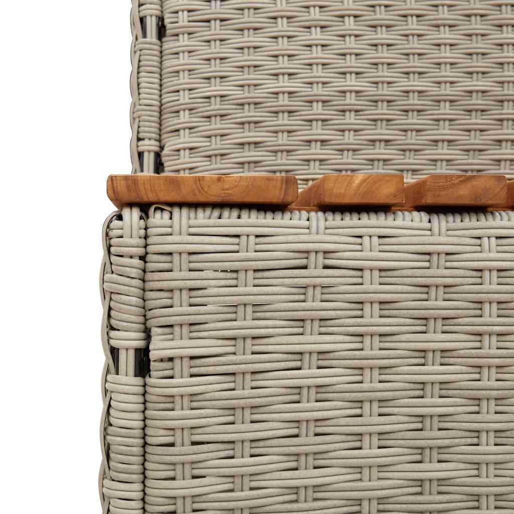 Bordo per Vasca Idromassaggio Grigio Polyrattan&Massello Acacia | homemem39