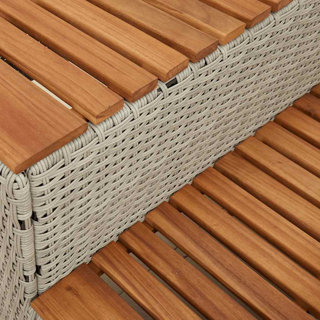 Bordo per Vasca Idromassaggio Grigio Polyrattan&Massello Acacia | homemem39
