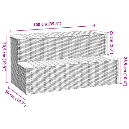 Bordo per Vasca Idromassaggio Grigio Polyrattan&Massello Acacia | homemem39