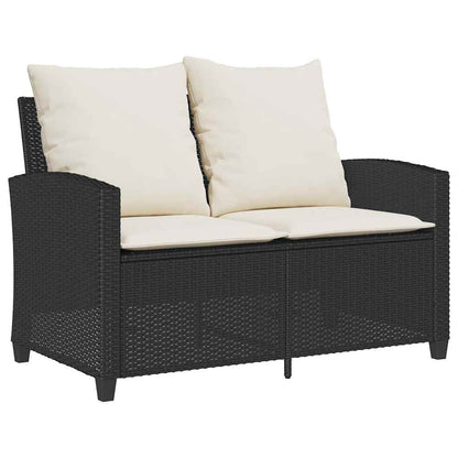 Set Divano da Giardino 6 pz con Cuscini Nero in Polyrattan | homemem39