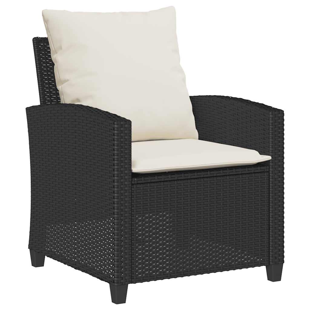 Set Divano da Giardino 6 pz con Cuscini Nero in Polyrattan - homemem39