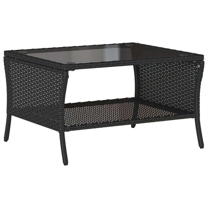Set Divano da Giardino 6 pz con Cuscini Nero in Polyrattan