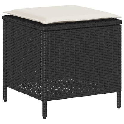 Set Divano da Giardino 6 pz con Cuscini Nero in Polyrattan