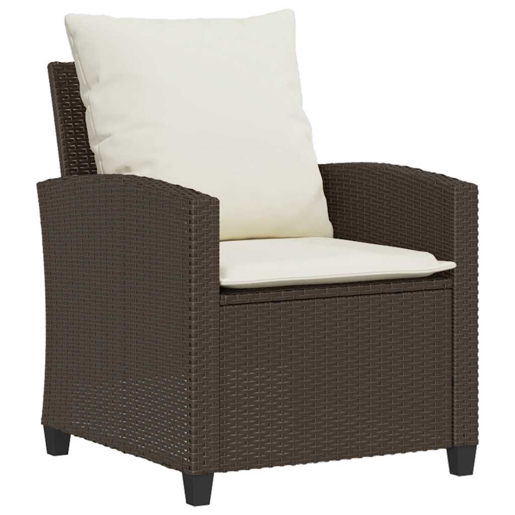 Set Divano da Giardino 6 pz con Cuscini Marrone in Polyrattan - homemem39