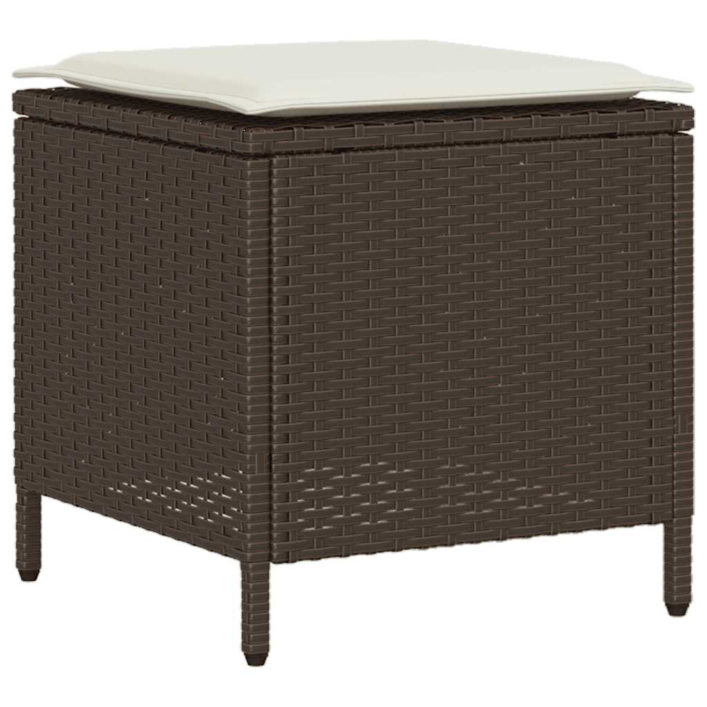 Set Divano da Giardino 6 pz con Cuscini Marrone in Polyrattan