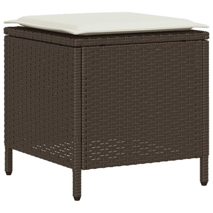Set Divano da Giardino 6 pz con Cuscini Marrone in Polyrattan