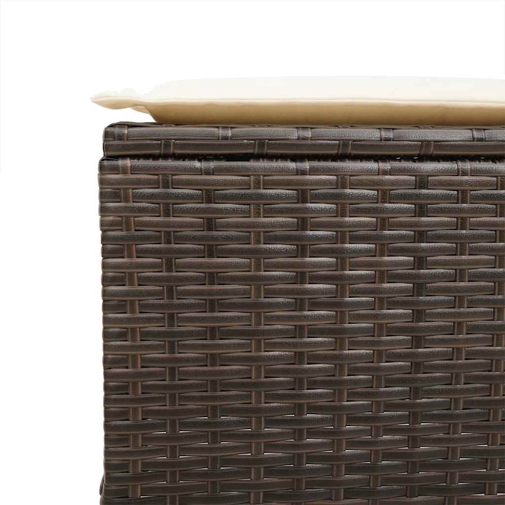 Set Divano da Giardino 6 pz con Cuscini Marrone in Polyrattan | homemem39