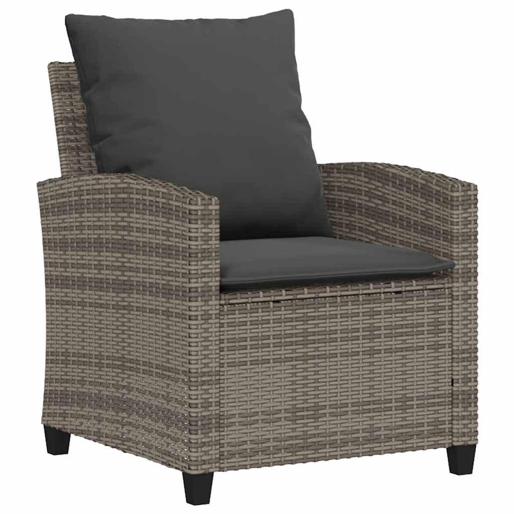 Set Divano da Giardino 6 pz con Cuscini Grigio in Polyrattan | homemem39