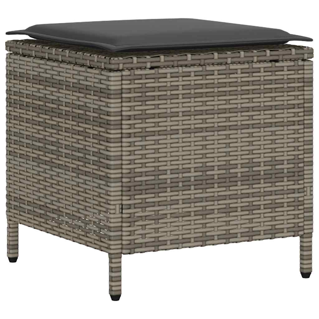 Set Divano da Giardino 6 pz con Cuscini Grigio in Polyrattan