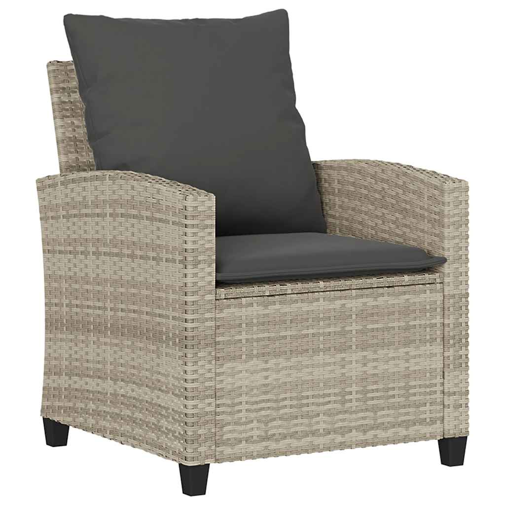 Set Divano da Giardino 6pz con Cuscini Grigio Chiaro Polyrattan - homemem39