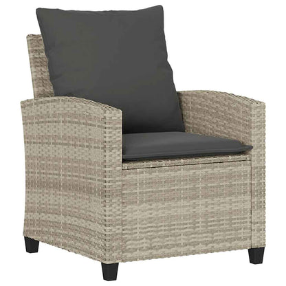 Set Divano da Giardino 6pz con Cuscini Grigio Chiaro Polyrattan - homemem39