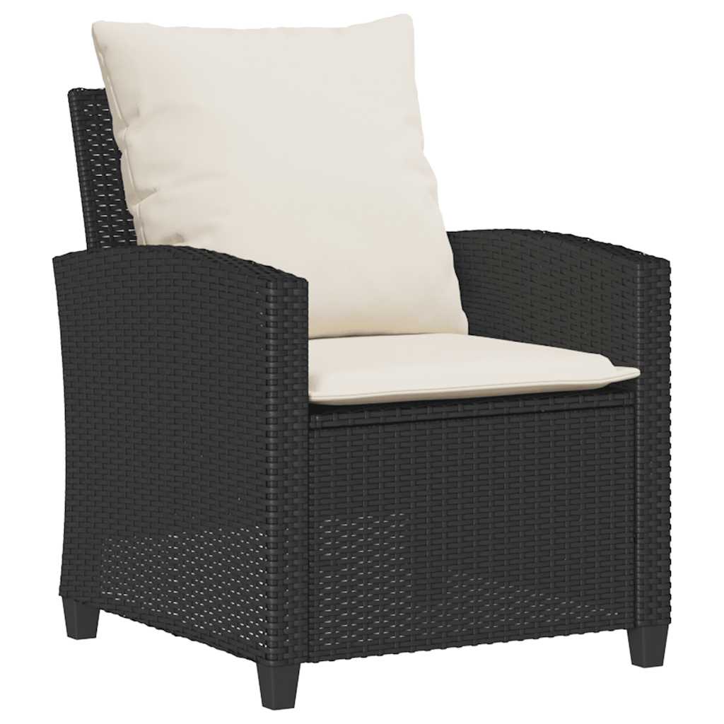 Set Divano da Giardino 6 pz con Cuscini Nero in Polyrattan | homemem39