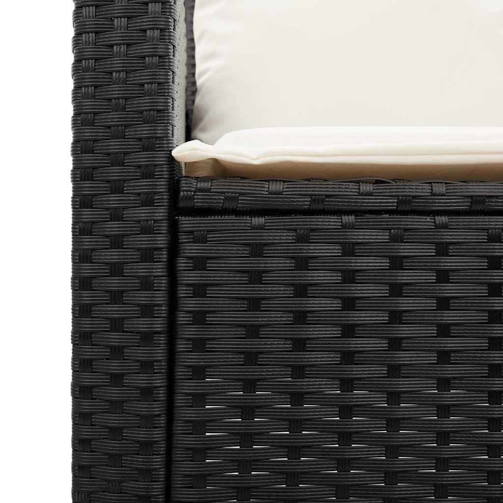 Set Divano da Giardino 6 pz con Cuscini Nero in Polyrattan | homemem39