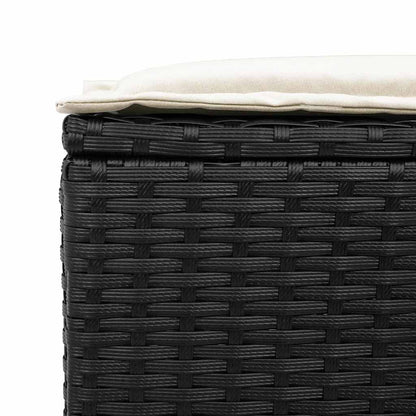 Set Divano da Giardino 6 pz con Cuscini Nero in Polyrattan