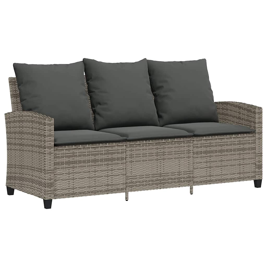 Set Divano da Giardino 6 pz con Cuscini Grigio in Polyrattan | homemem39
