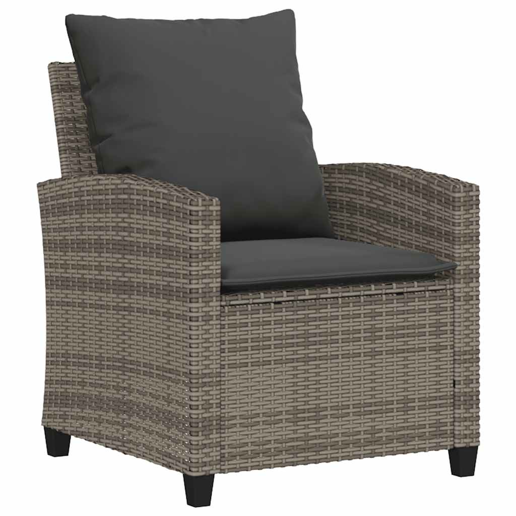 Set Divano da Giardino 6 pz con Cuscini Grigio in Polyrattan