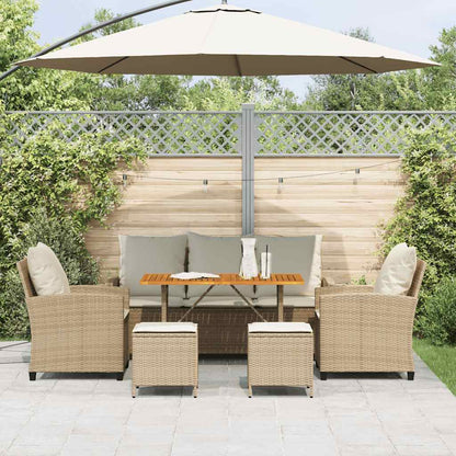 Set Divano da Giardino 6 pz con Cuscini Beige in Polyrattan - homemem39