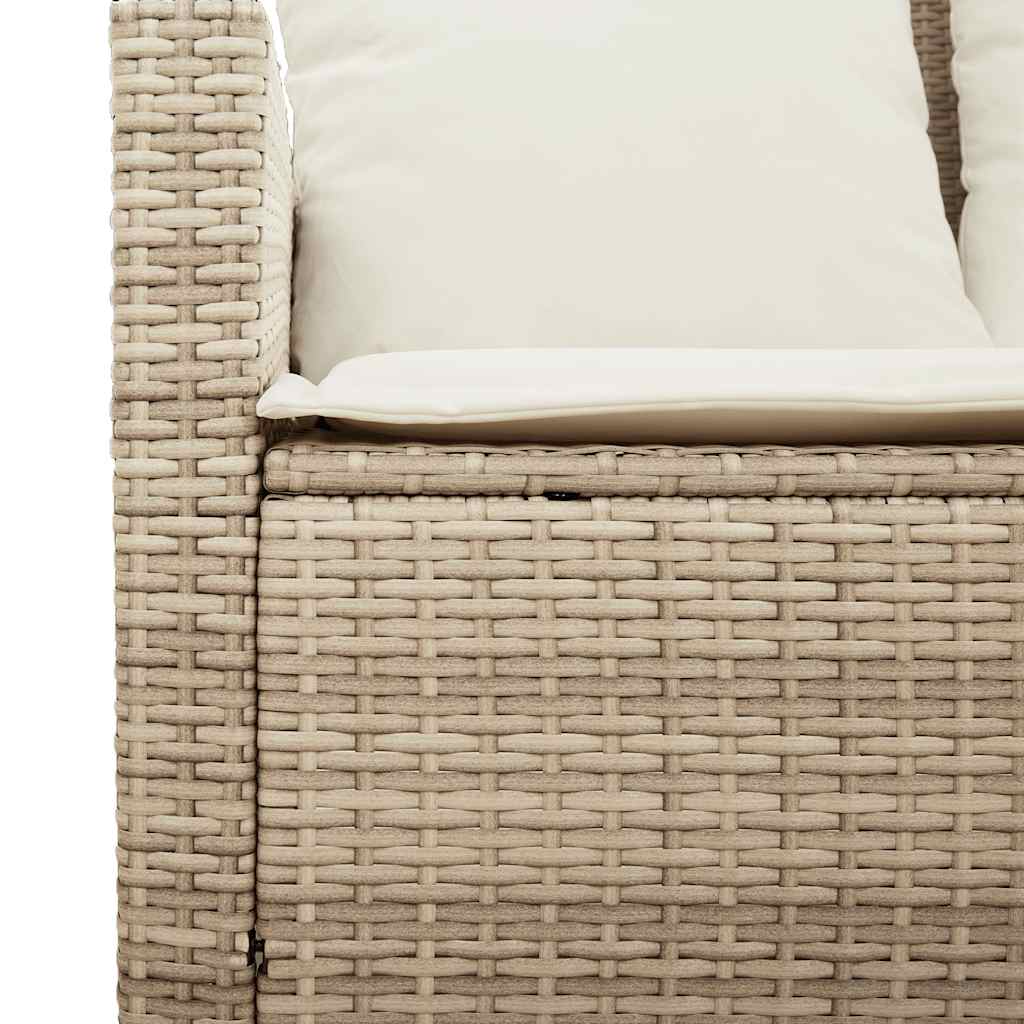 Set Divano da Giardino 6 pz con Cuscini Beige in Polyrattan - homemem39