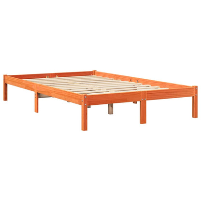 Letto Libreria senza Materasso Marrone Cera 135x190 cm in Pino - homemem39