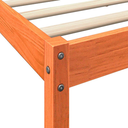 Letto Libreria senza Materasso Marrone Cera 135x190 cm in Pino - homemem39