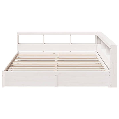 Letto Libreria senza Materasso Bianco 200x200 cm Legno di Pino
