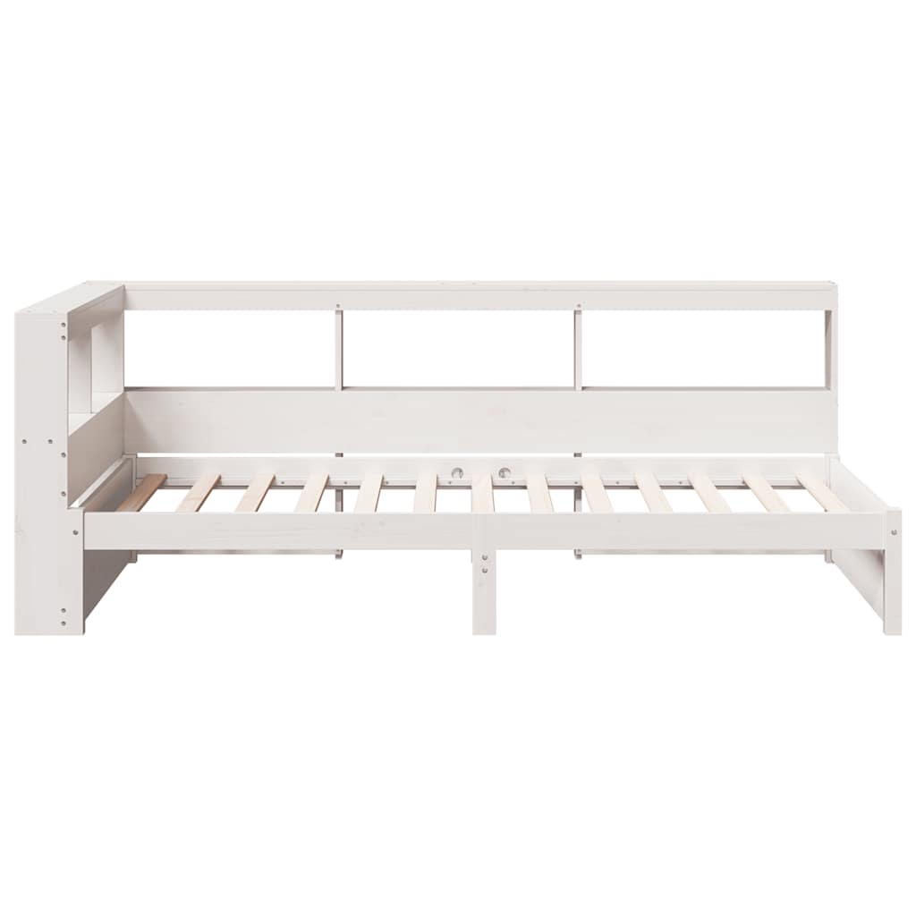 Letto Libreria senza Materasso Bianco 100x200 cm Legno di Pino
