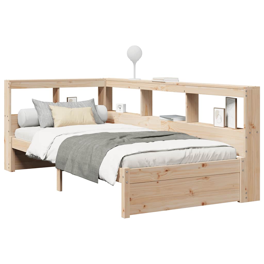 Letto Libreria senza Materasso 90x190 cm Legno Massello Pino