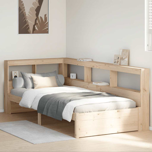 Letto Libreria senza Materasso 90x190 cm Legno Massello Pino