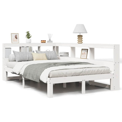 Letto Libreria senza Materasso Bianco 135x190 cm Legno di Pino - homemem39