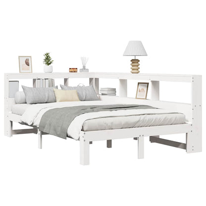 Letto Libreria senza Materasso Bianco 135x190 cm Legno di Pino - homemem39
