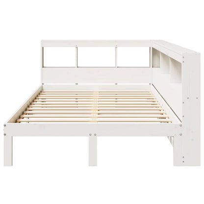 Letto Libreria senza Materasso Bianco 135x190 cm Legno di Pino - homemem39
