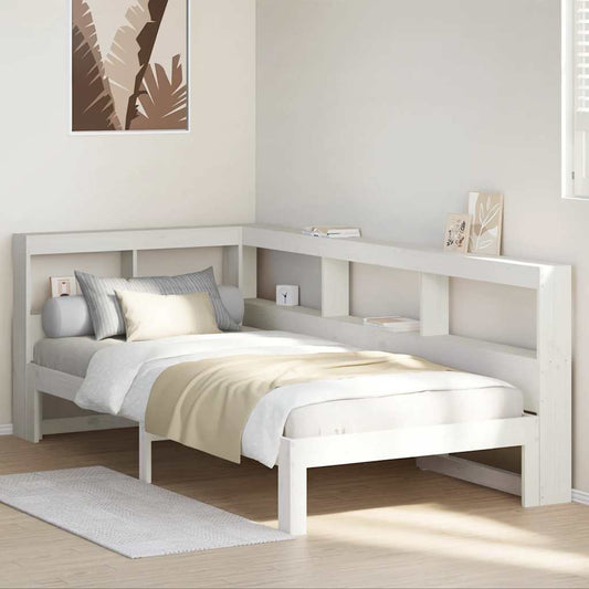 Letto con Libreria senza Materasso 75x190 cm in Legno Pino - homemem39