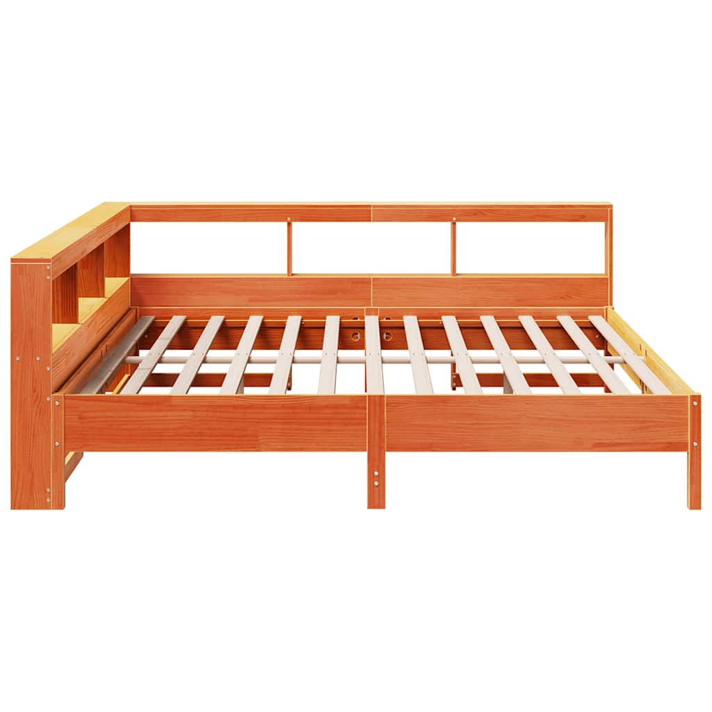 Letto Libreria senza Materasso Marrone Cera 180x200 cm in Pino - homemem39