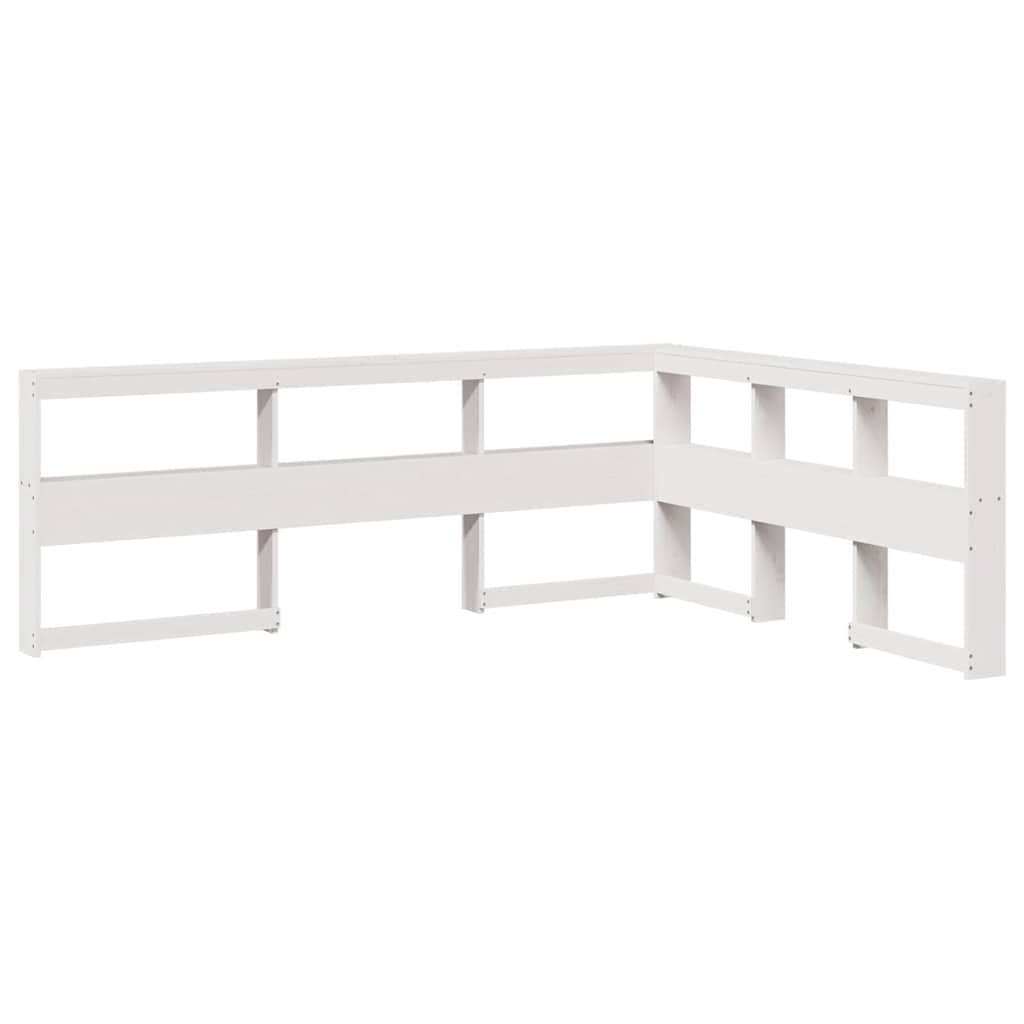 Letto Libreria senza Materasso Bianco 150x200 cm Legno di Pino - homemem39