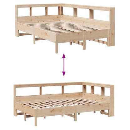 Letto Libreria senza Materasso 140x200 cm in Legno di Pino