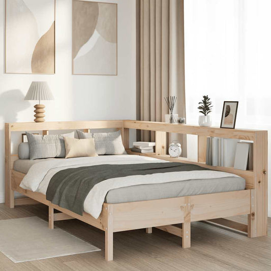 Letto Libreria senza Materasso 140x200 cm in Legno di Pino