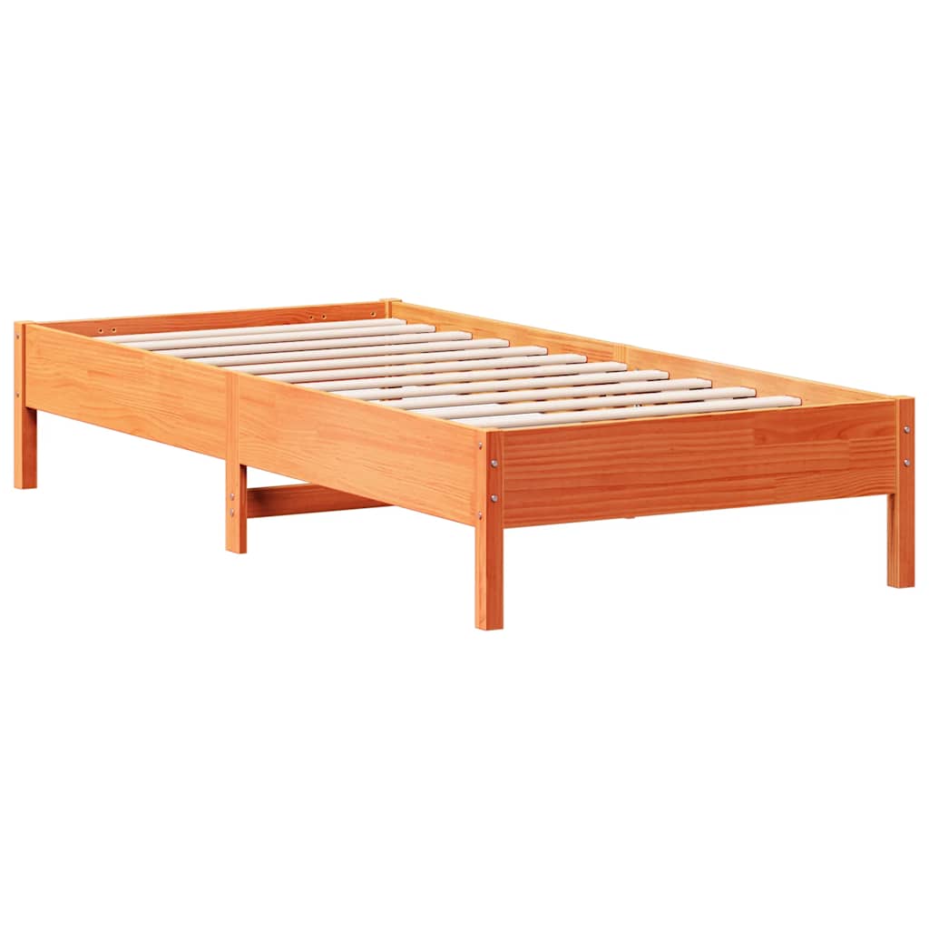 Letto Libreria senza Materasso Marrone Cera 90x200 cm in Pino - homemem39