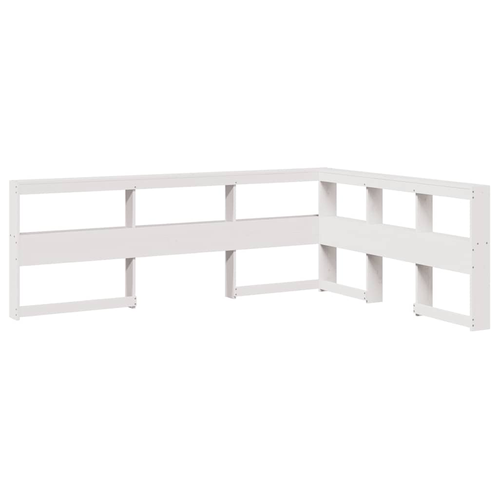 Letto Libreria senza Materasso Bianco 135x190 cm Legno di Pino - homemem39