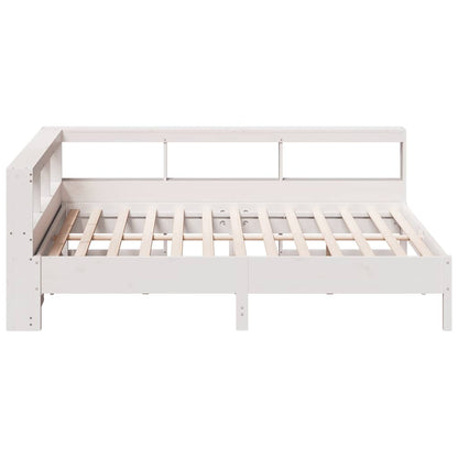 Letto Libreria senza Materasso Bianco 135x190 cm Legno di Pino - homemem39