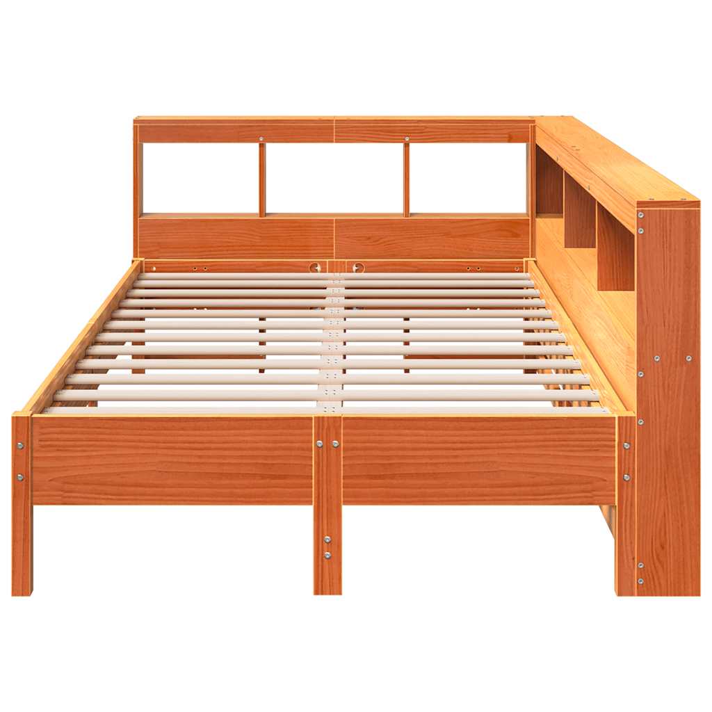 Letto Libreria senza Materasso Marrone Cera 120x190 cm in Pino - homemem39