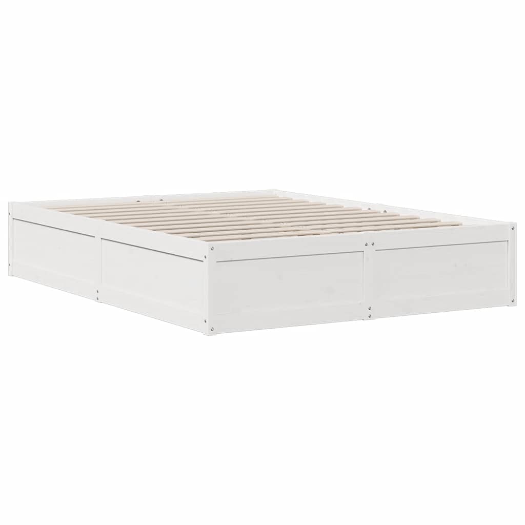 Letto Libreria senza Materasso Bianco 150x200 cm Legno di Pino - homemem39