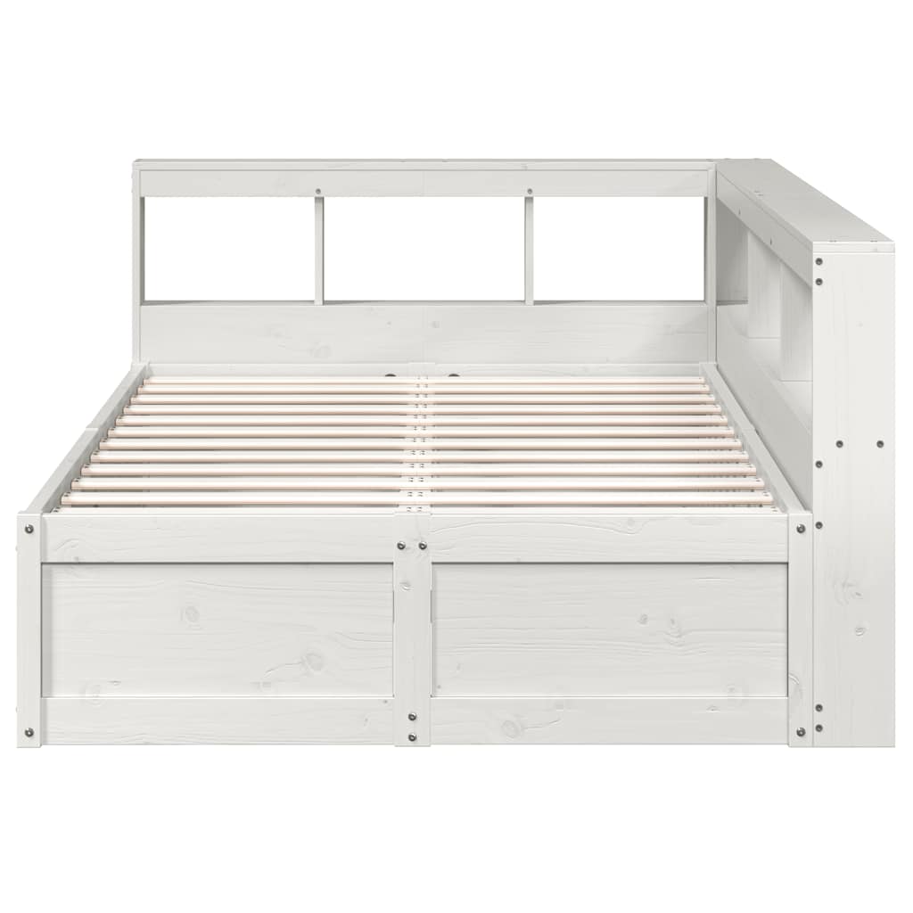 Letto Libreria senza Materasso Bianco 135x190 cm Legno di Pino - homemem39