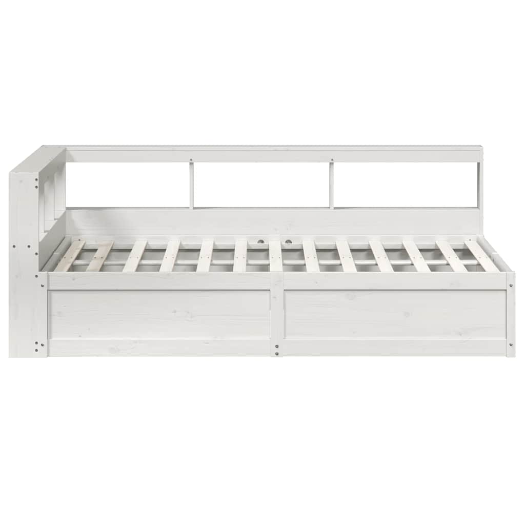Letto Libreria senza Materasso Bianco 135x190 cm Legno di Pino - homemem39