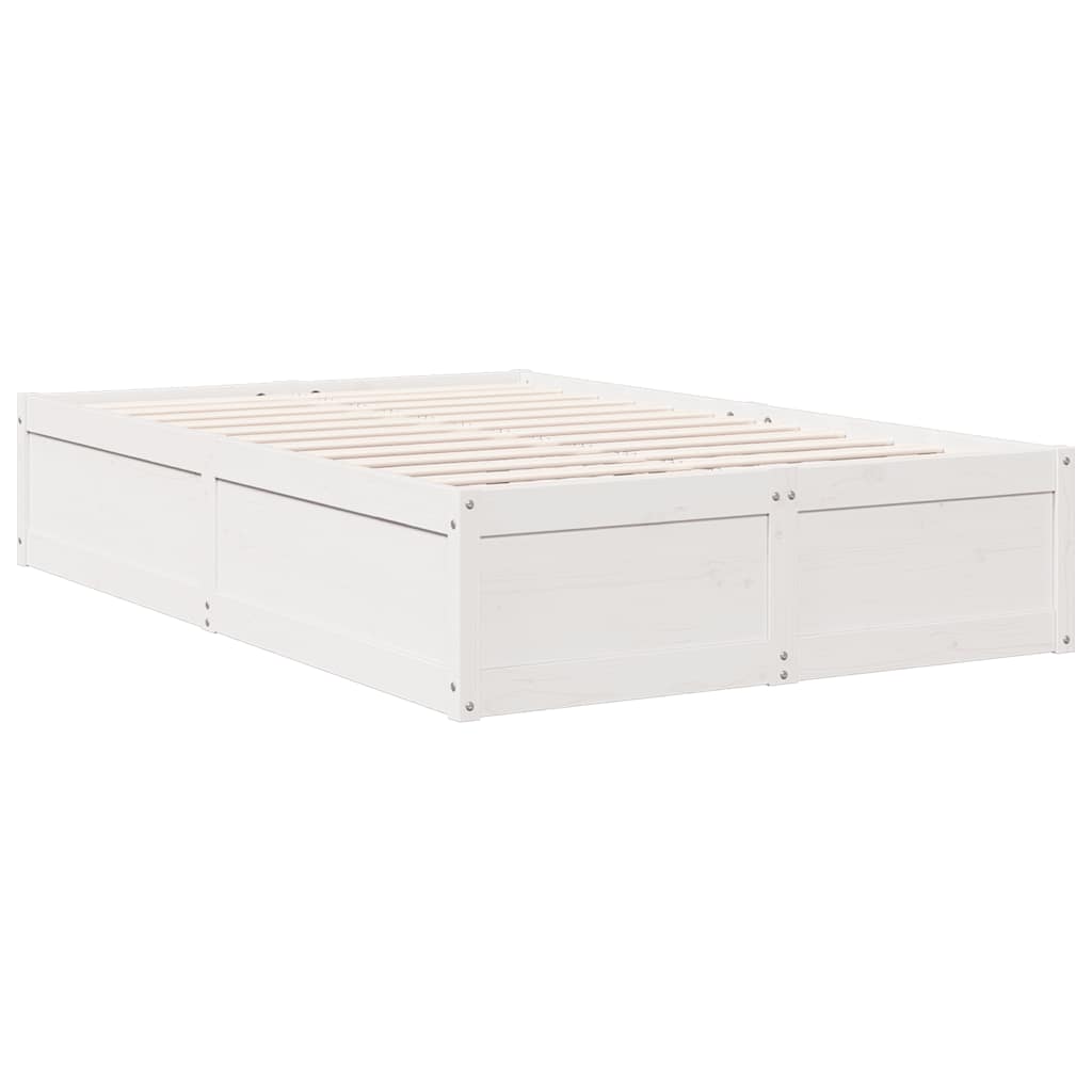 Letto Libreria senza Materasso Bianco 135x190 cm Legno di Pino - homemem39