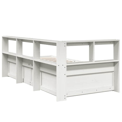 Letto con Libreria senza Materasso 75x190 cm in Legno Pino - homemem39