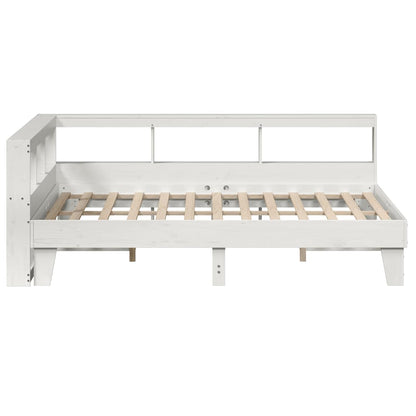 Letto Libreria senza Materasso Bianco 150x200 cm Legno di Pino - homemem39