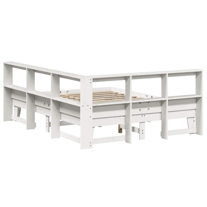 Letto Libreria senza Materasso Bianco 150x200 cm Legno di Pino - homemem39