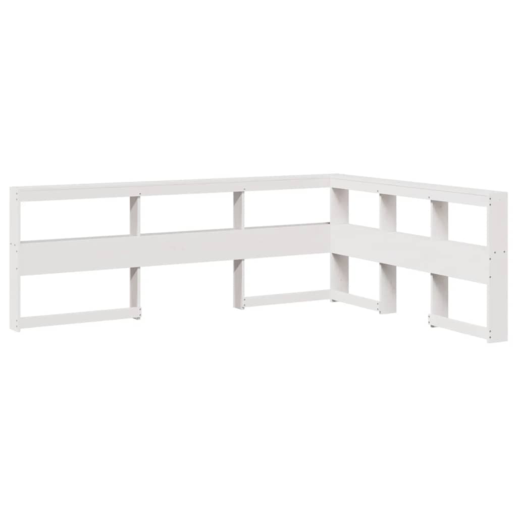 Letto Libreria senza Materasso Bianco 150x200 cm Legno di Pino - homemem39